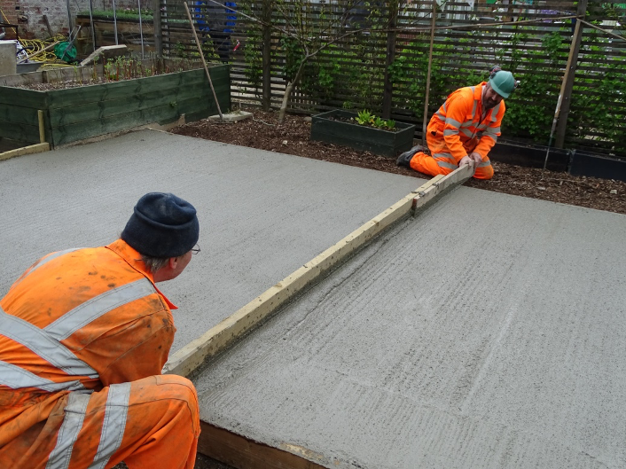 Level Off Your Poured Concrete Base For Your Garden Shed